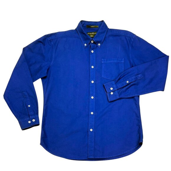 Eddie Bauer Classic Fit Cerulean Cotton‎ Button Down Long Sleeve Shirt - Picture 10 of 10